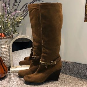 BCBG Brown Suede Leather High Boots